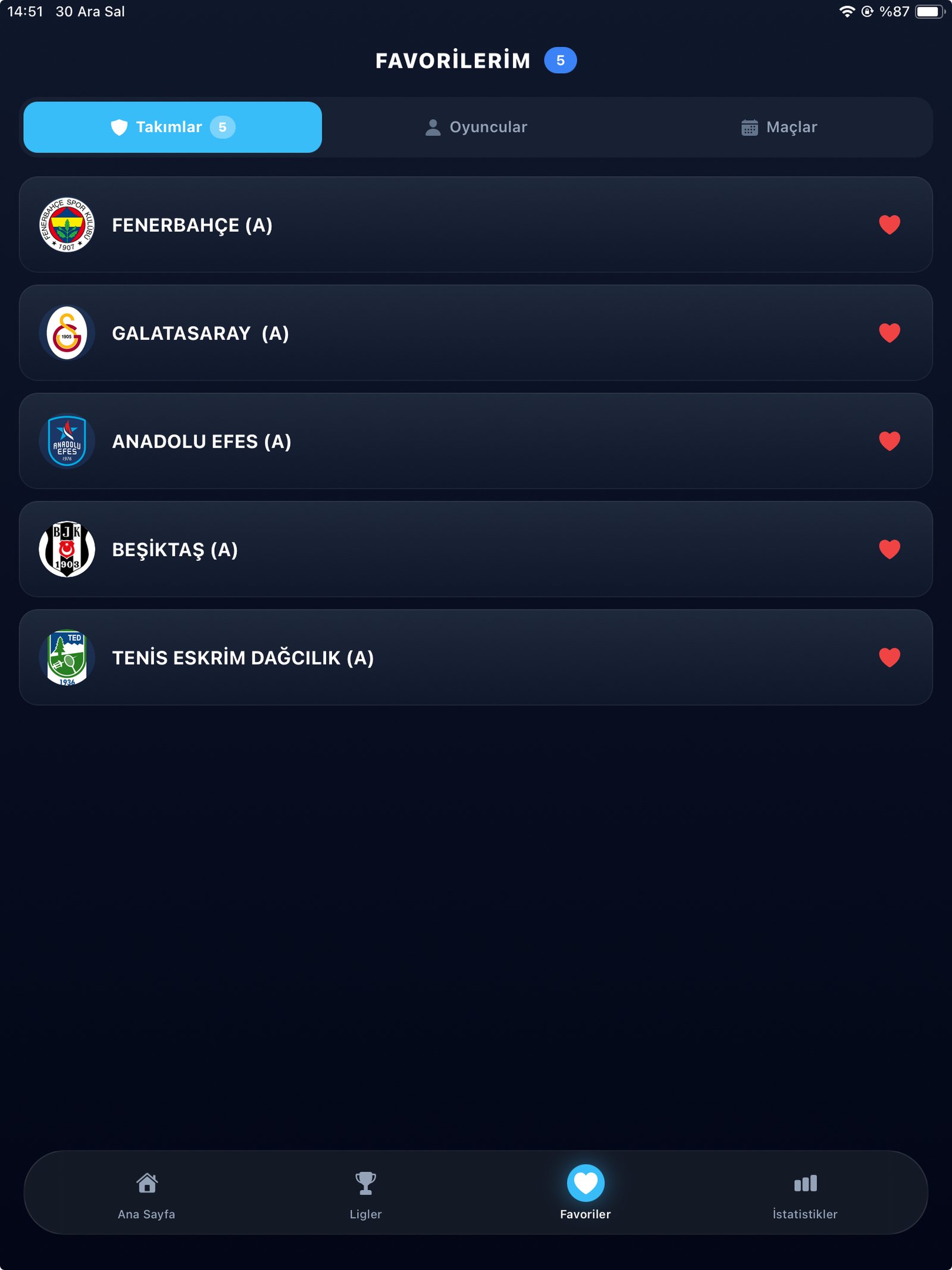 Sporsmaç Tablet Uygulama